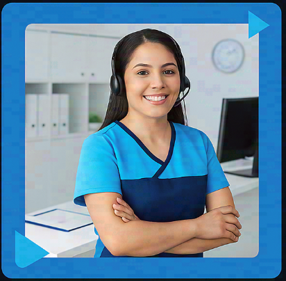 Collage showing  bilingual virtual medical assistants communicating with patients